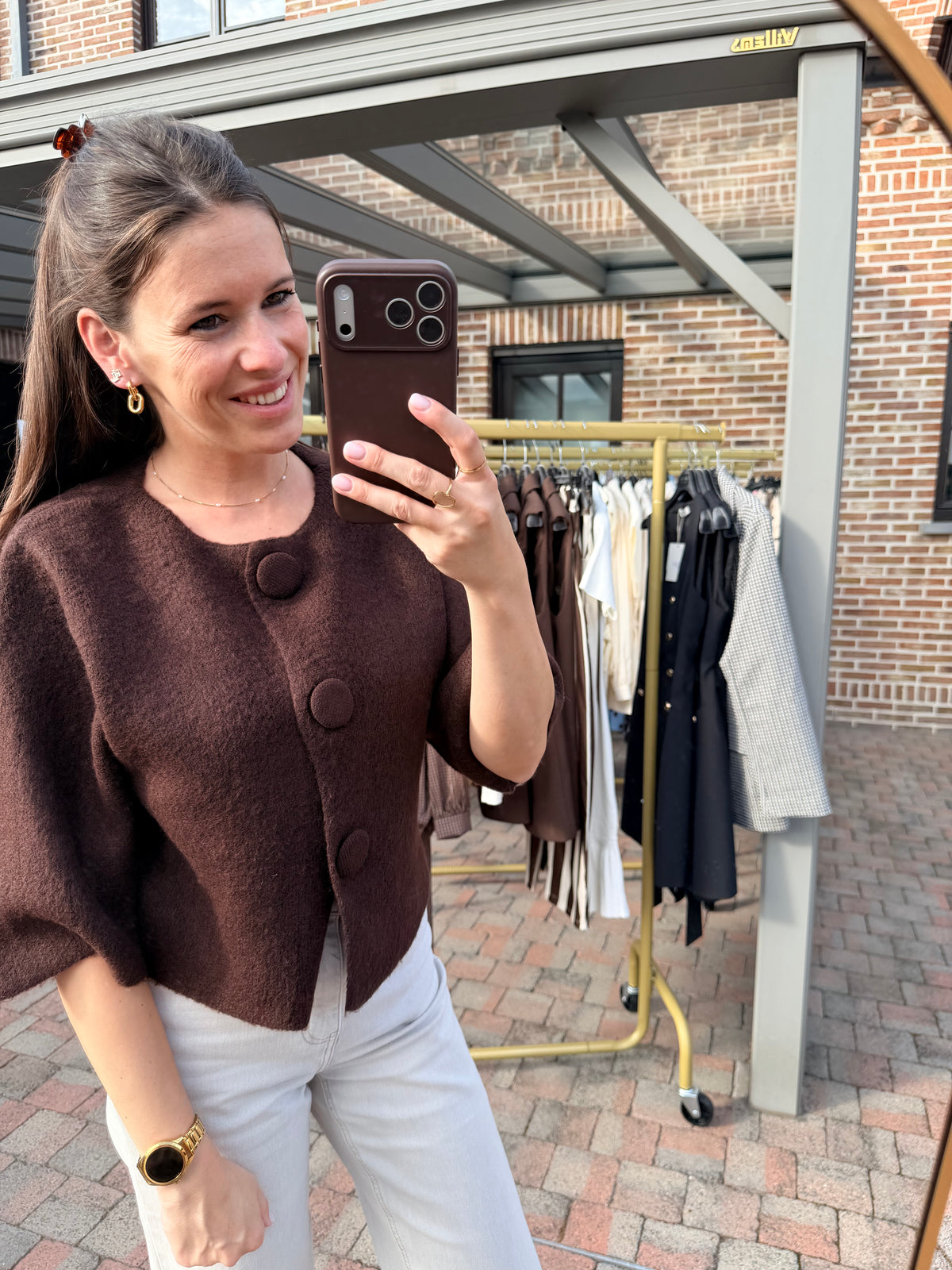 Arielle | brown cardigan