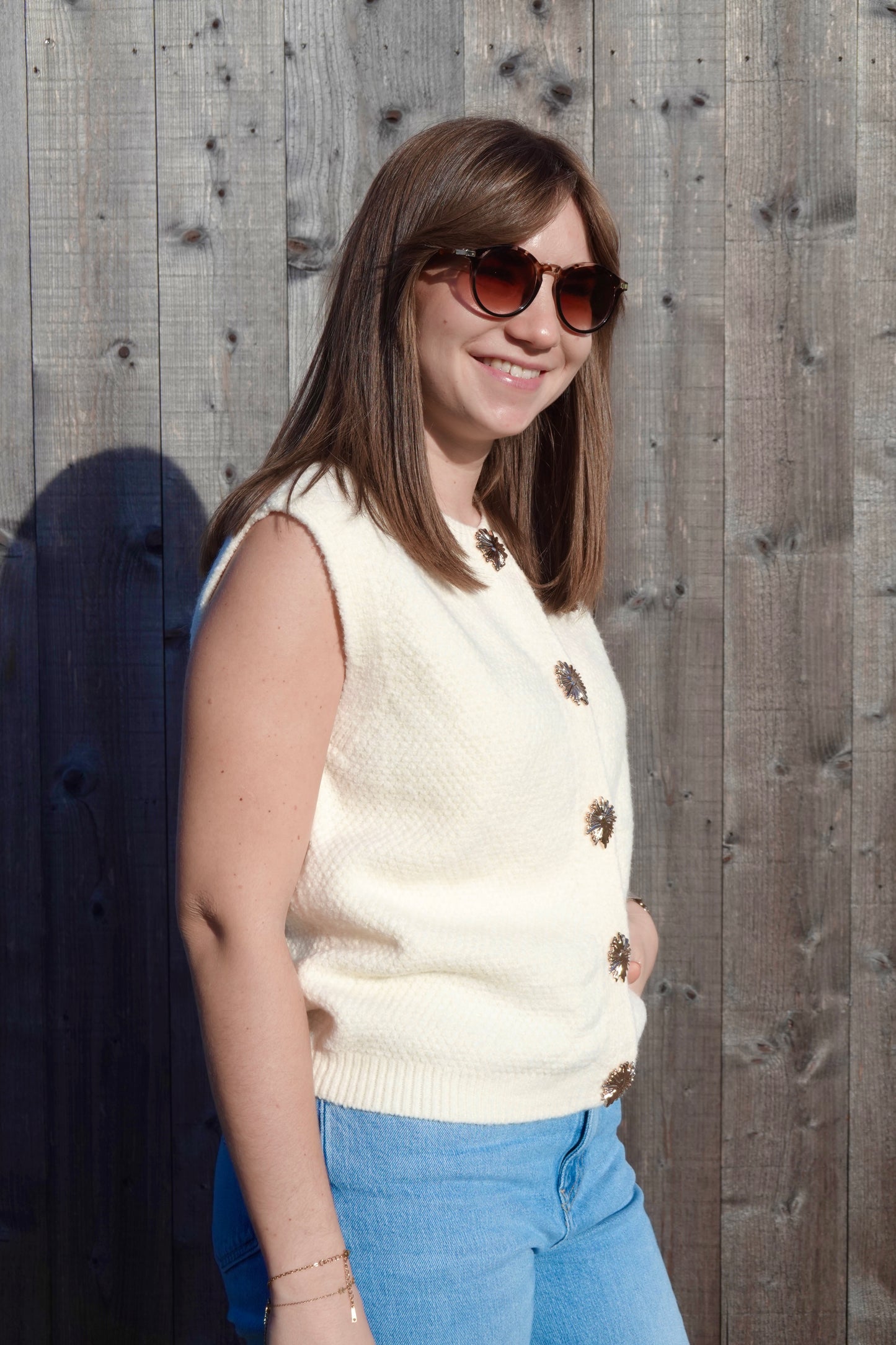 Ivory | knitted vest