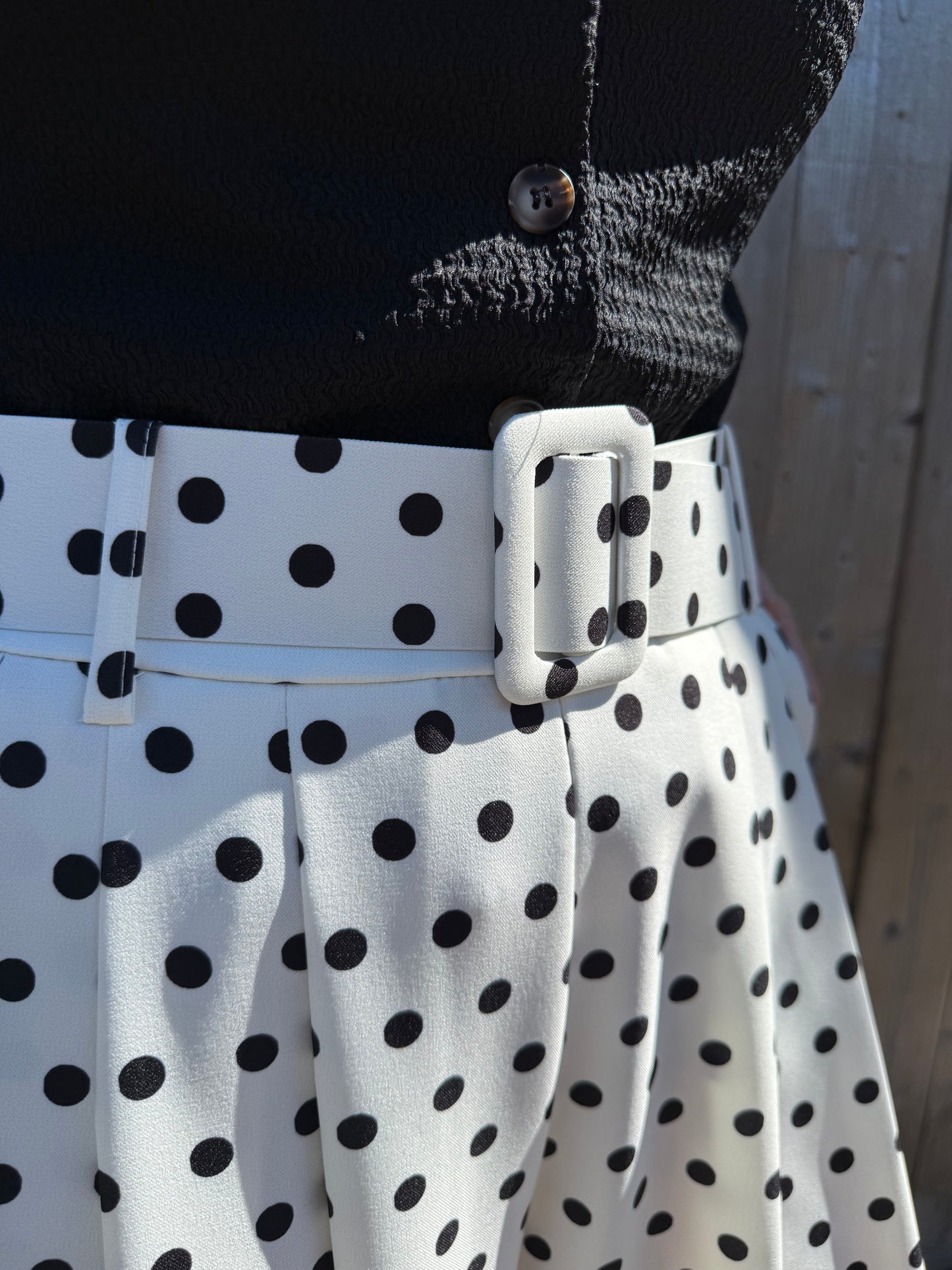 Monroe | white polka dot palazzo pants