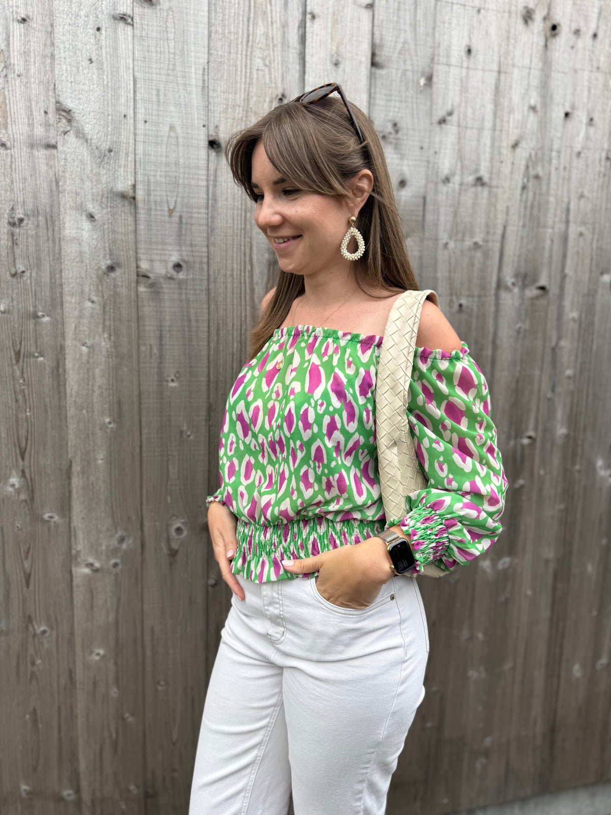 Liza | green printed blouse