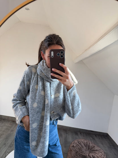 Noéa | grey sweater with scarf