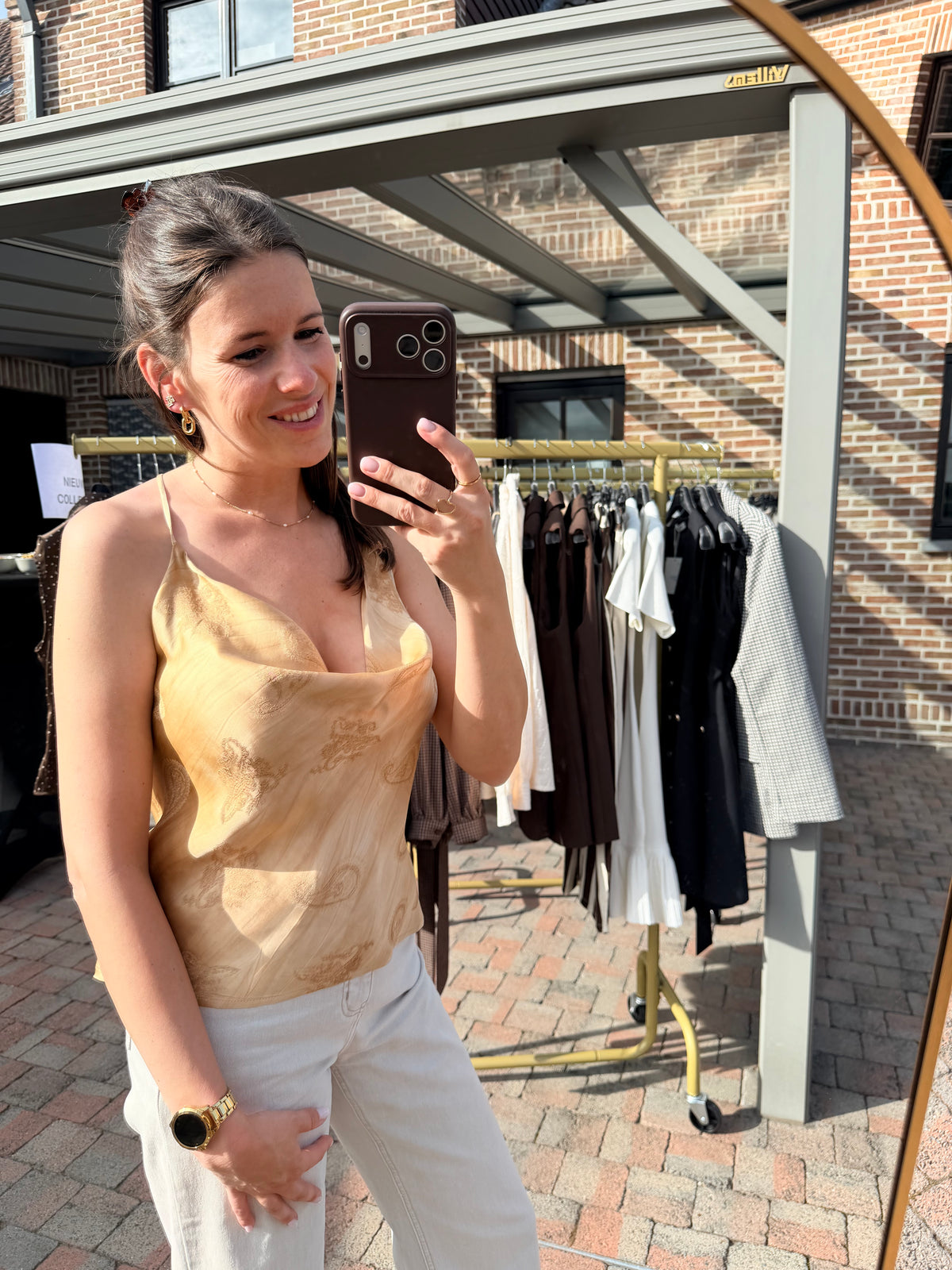 Odélie | khaki printed top