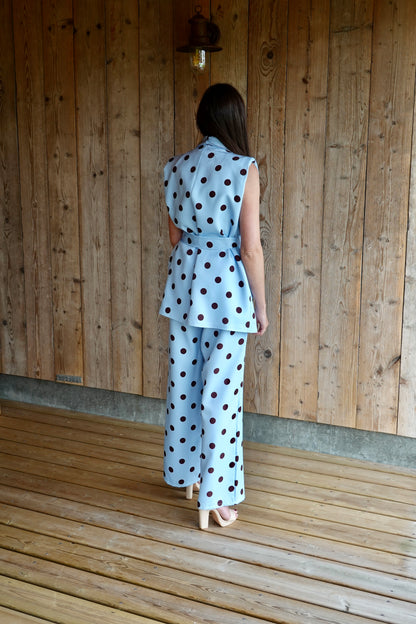 Monaco | blue polka dot set
