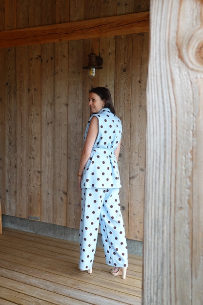 Monaco | blue polka dot set