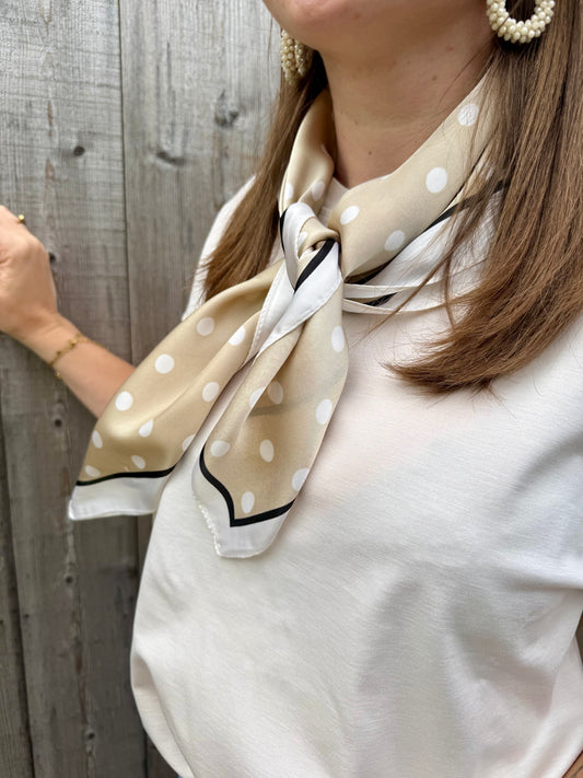 Alizée | beige silk scarf