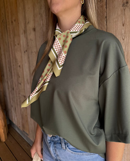 Helena | khaki shirt with matching scarf