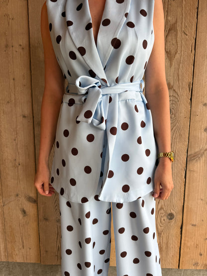 Monaco | blue polka dot set