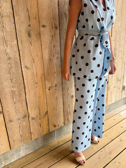 Monaco | blue polka dot set