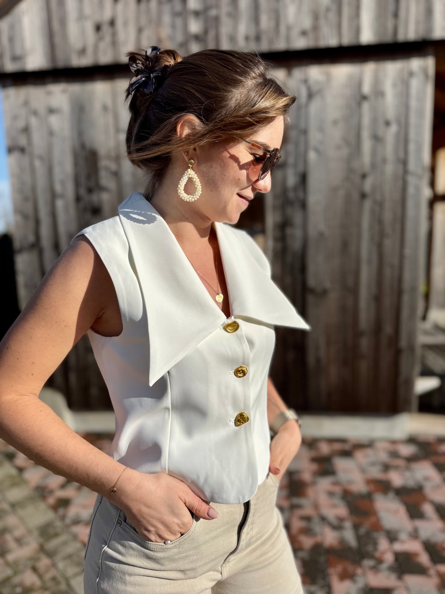 Marivelle | sleeveless cardigan