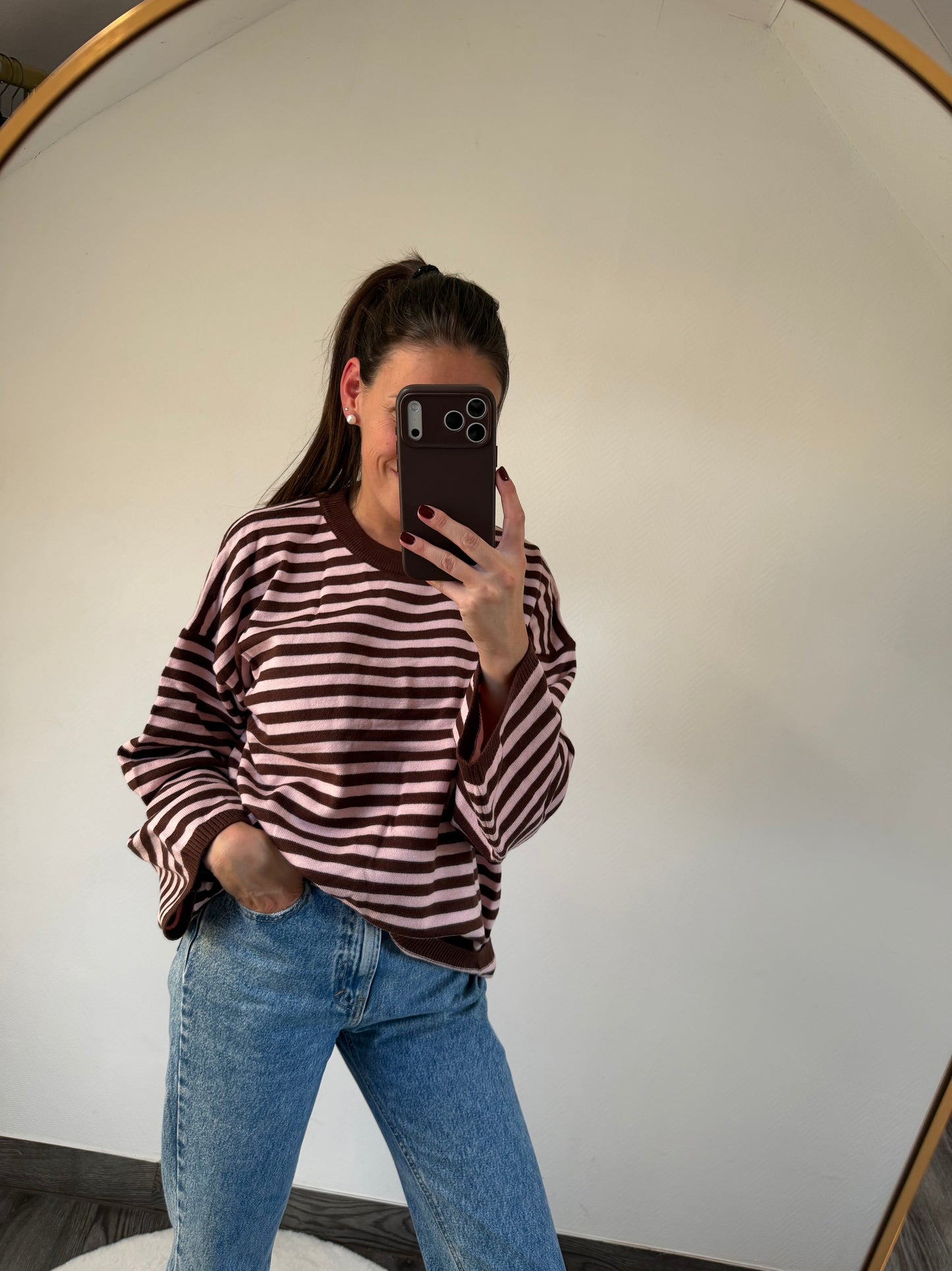 Maille | bordeaux striped sweater