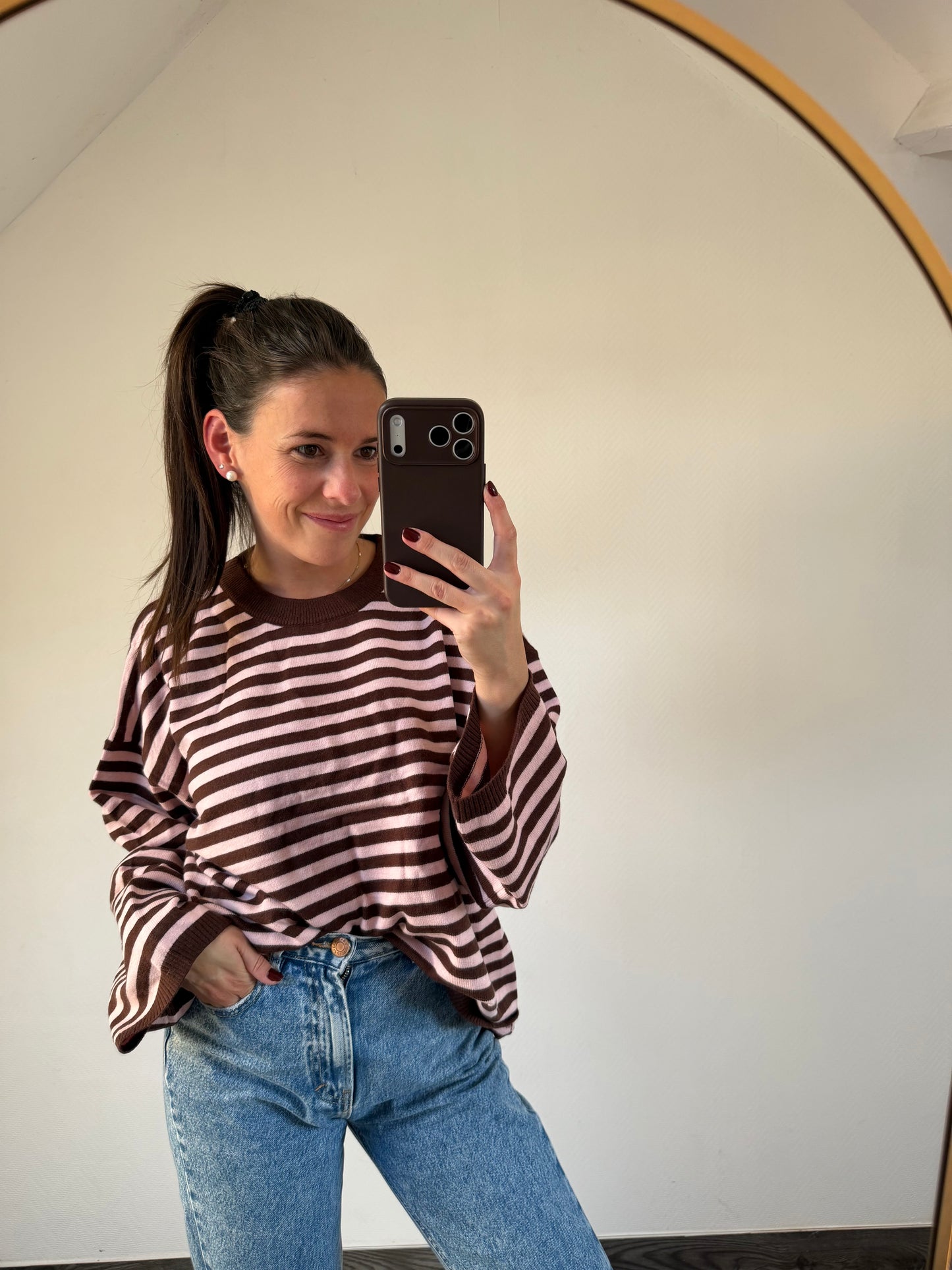 Maille | bordeaux striped sweater